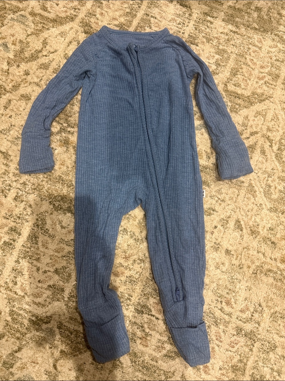 Little Sleepies Ribbed Heather Blue Onesie 0-3 Months
